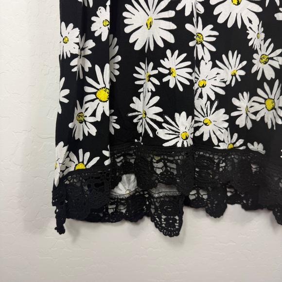 JWD Women's Tops Short Sleeve Lace Trim O-Neck A Line Tunic Blouse FP Daisy 2XL - Picture 4 of 5